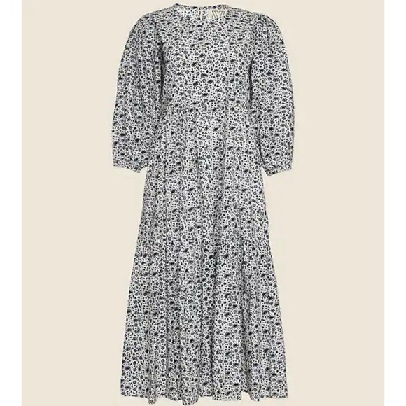 SZ Blockprints Cotton Orti Dress in Blue Floral Small‎ S - Picture 1 of 10